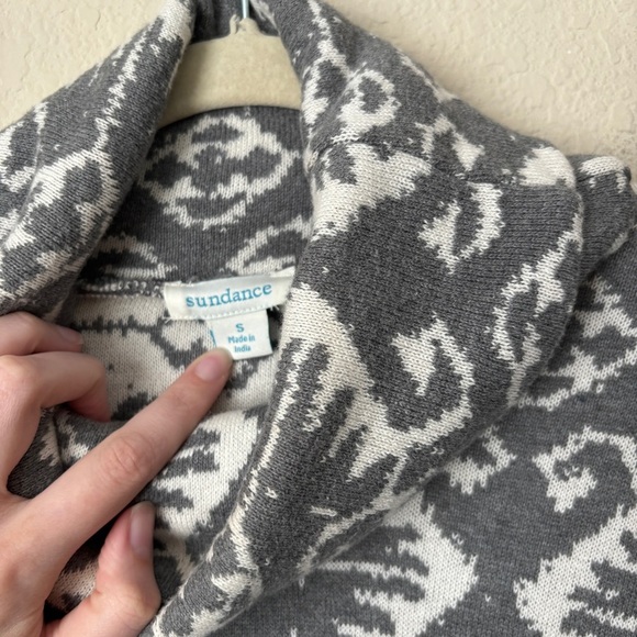 Sundance Ikat Print In The Fjords Cowl Neck Sweater Top Tribal Print Bell Sleeve - Picture 2 of 11